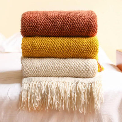 Waffle Knit Throw Blanket - Timeless Home