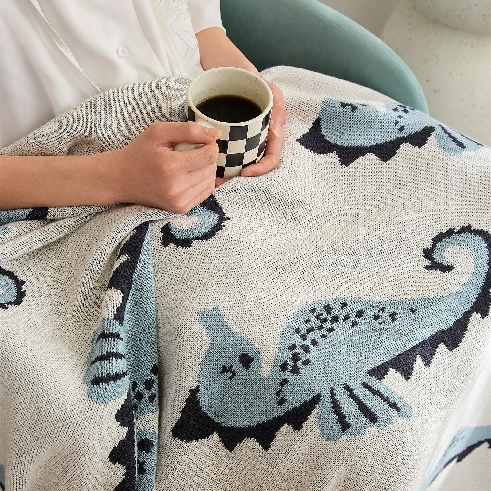 Soft Seahorse Pattern Throw Blanket - Timeless Home