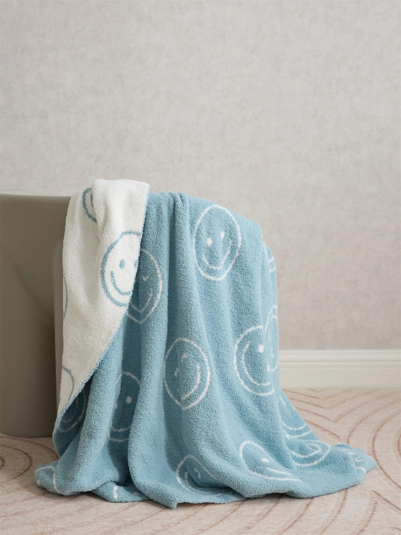 Plush Microfiber Smiley Face Blanket - Timeless Home