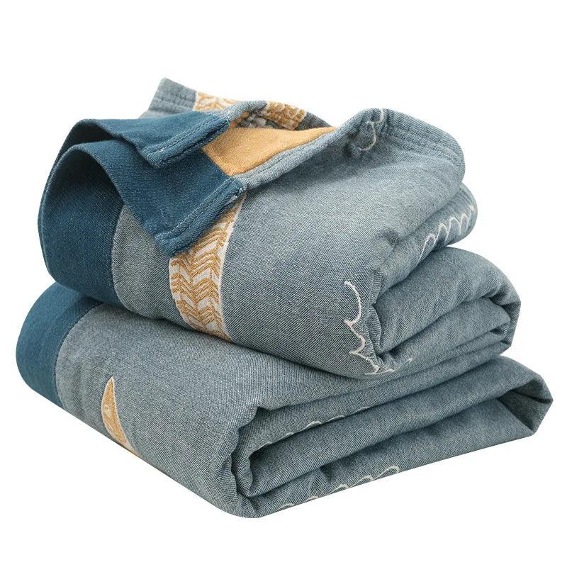 Leaf & Fish Cotton Throw Blanket - Timeless Home