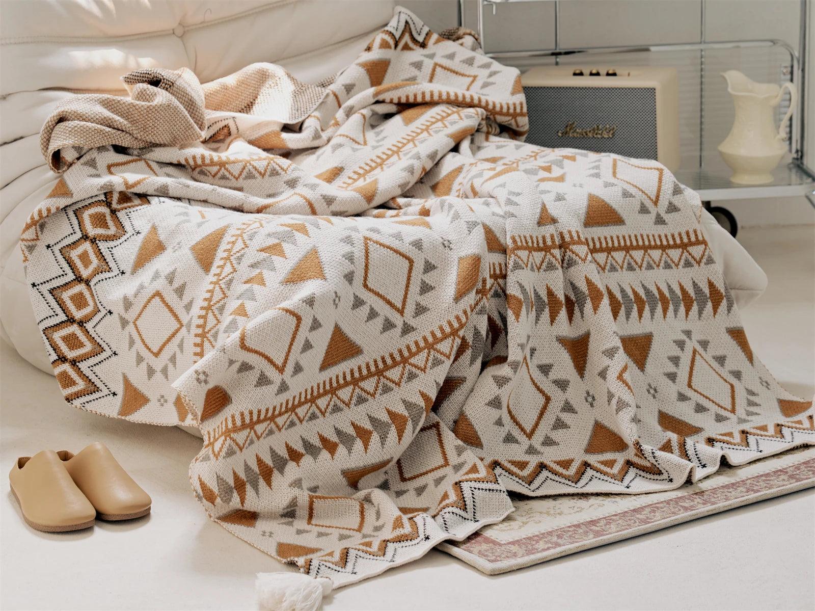 Thin & Breathable Geometric Blanket - Timeless Home