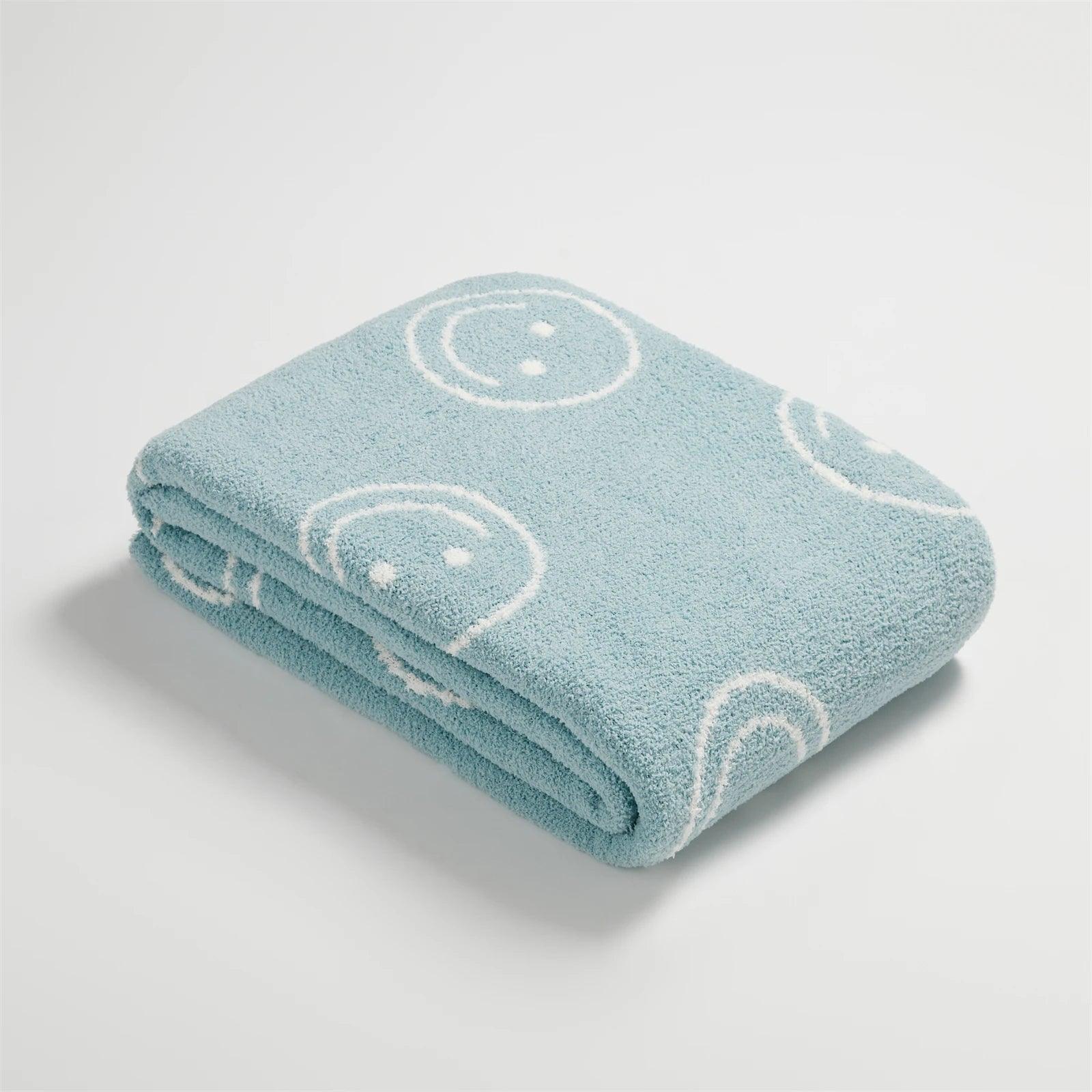 Plush Microfiber Smiley Face Blanket - Timeless Home