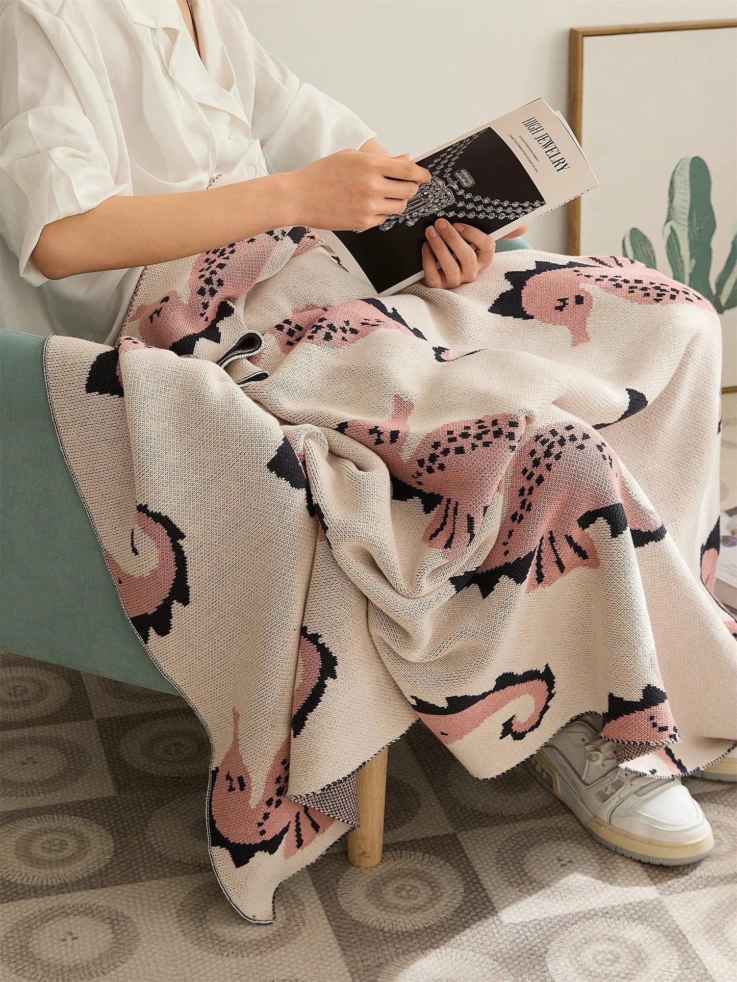 Soft Seahorse Pattern Throw Blanket - Timeless Home