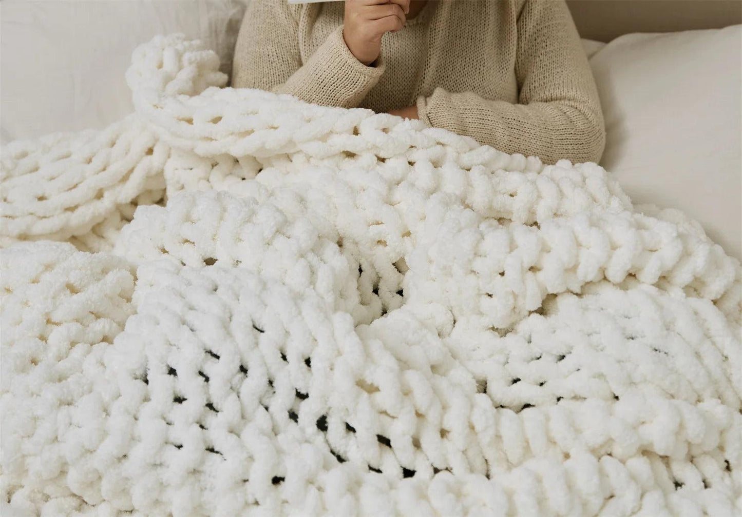 Cozy Chenille Chunky Knit Blanket - Timeless Home