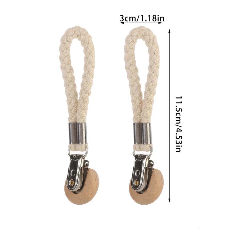 Braided Hanging Clips with Cotton Loops - Timeless Home