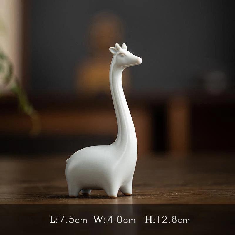 Mini Ceramic Giraffe & Elephant Figurines - Timeless Home