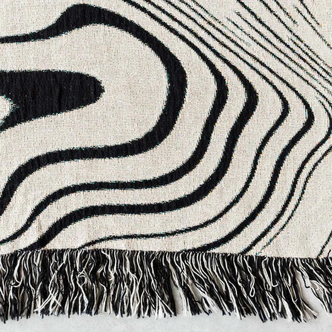 Black Water Wave Throw Blanket - Timeless Home