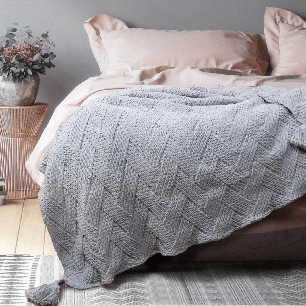 Soft Chenille Tassel Blanket - Timeless Home