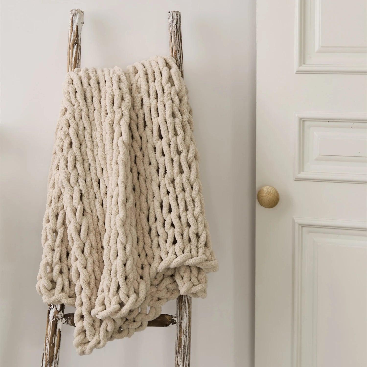 Cozy Chenille Chunky Knit Blanket - Timeless Home